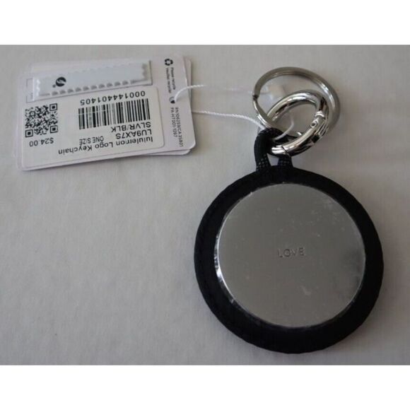 Lululemon LU9AX7S Unisex One Size Silver/Black Logo Keychain - Picture 2 of 4